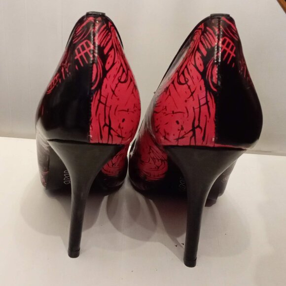NEW Iron Fist “Santeria” Peep Toes size 9 High Heels Stilettos Black Pink Shoes - Picture 7 of 9